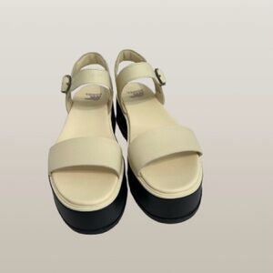 Sorel Dayspring Ankle-Strap Platform Sandals 10M Honey White